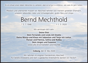 Traueranzeige von Bernd Mechthold von Neue Presse Coburg