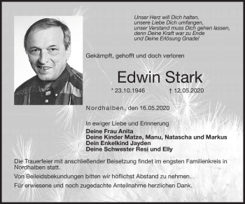 Traueranzeige von Edwin Stark von Neue Presse Coburg
