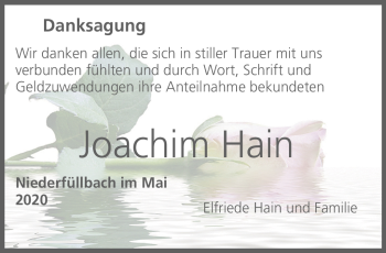 Traueranzeige von Joachim Hain von Neue Presse Coburg