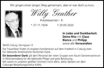 Traueranzeige von Willy Geuther von Neue Presse Coburg
