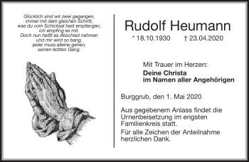 Traueranzeige von Rudolf Heumann von Neue Presse Coburg