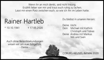 Traueranzeige von Rainer Hartleb von Neue Presse Coburg