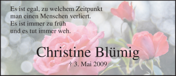 Traueranzeige von Christine Bühling von Neue Presse Coburg