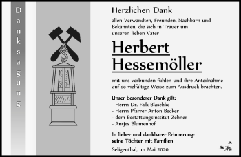 Traueranzeige von Herbert Hessemöllger von Südthüringer Presse