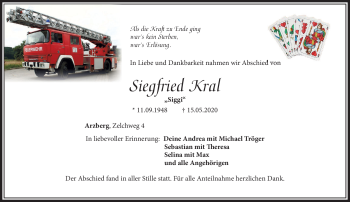 Traueranzeige von Siegfried Kral von Frankenpost