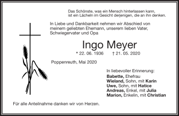 Traueranzeige von Ingo Meyer von Frankenpost