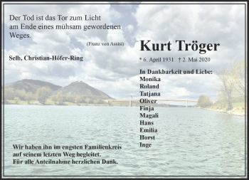 Traueranzeige von Kurt Tröger von Frankenpost