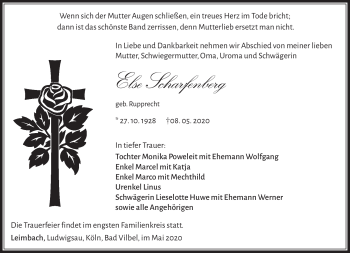 Traueranzeige von Else Scharfenberg von Südthüringer Presse