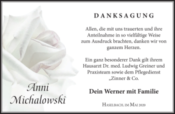 Traueranzeige von Anni Michalowski von Südthüringer Presse