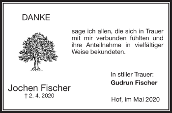 Traueranzeige von Jochen Fischer von Frankenpost