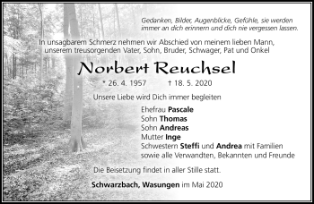 Traueranzeige von Norbert Reuschel von Südthüringer Presse