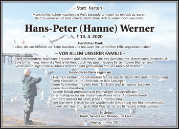 Traueranzeige von Hans-Peter Werner von Südthüringer Presse