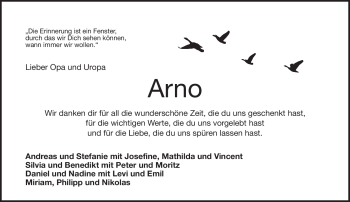 Traueranzeige von Arno Komma von Frankenpost
