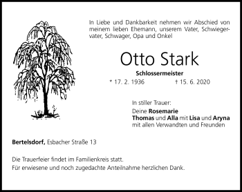 Traueranzeige von Otto Stark von Neue Presse Coburg