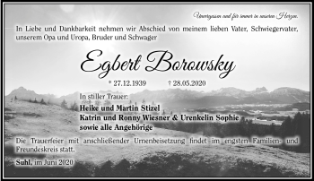 Traueranzeige von Egbert Borowsky von Südthüringer Presse
