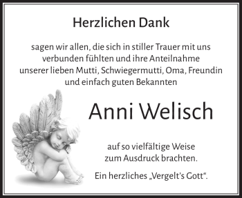 Traueranzeige von Anni Welisch von Frankenpost