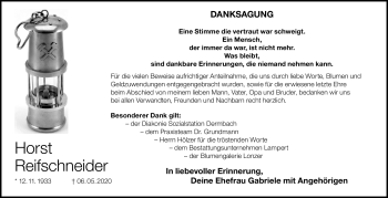 Traueranzeige von Horst Reifschneider von Südthüringer Presse
