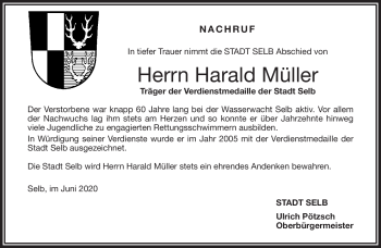 Traueranzeige von Harald Müller von Frankenpost