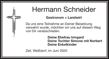 Traueranzeige von Hermann Schneider von Frankenpost