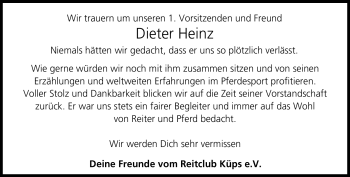 Traueranzeige von Dieter Heinz von Neue Presse Coburg