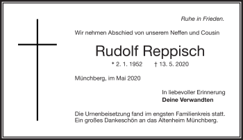 Traueranzeige von Rudolf Reppisch von Frankenpost
