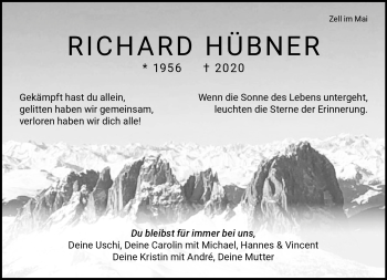 Traueranzeige von Richard Hübner von Frankenpost