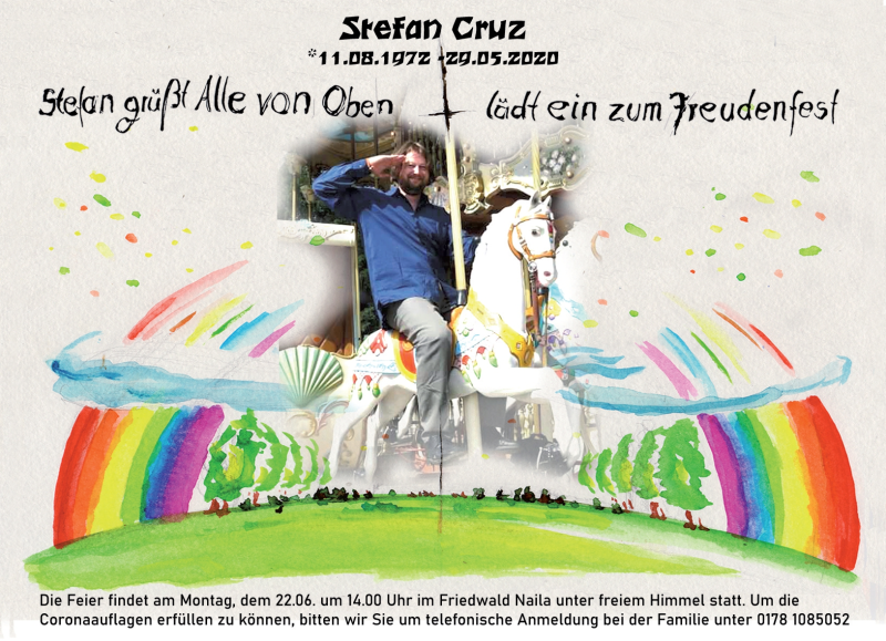  Traueranzeige für Stefan Cruz vom 13.06.2020 aus Frankenpost