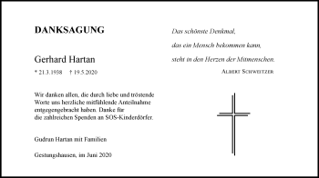 Traueranzeige von Gerhard Hartan von Neue Presse Coburg
