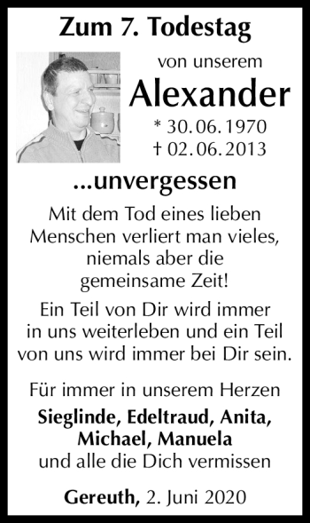Traueranzeige von Alexander Steppert von Neue Presse Coburg