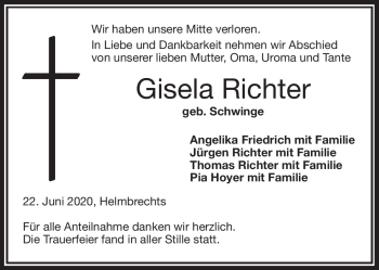 Traueranzeige von Gisela Richter von Frankenpost