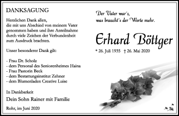 Traueranzeige von Erhard Böttger von Südthüringer Presse