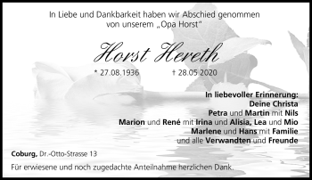 Traueranzeige von Horst Hereth von Neue Presse Coburg