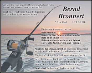 Traueranzeige von Bernd Brommert von Südthüringer Presse