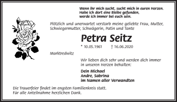 Traueranzeige von Petra Seitz von Frankenpost