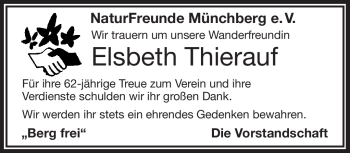 Traueranzeige von Elsbeth Thierauf von Frankenpost