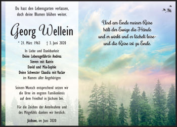 Traueranzeige von Georg Wellein von Südthüringer Presse