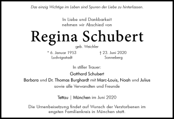 Traueranzeige von Regina Schubert von Südthüringer Presse
