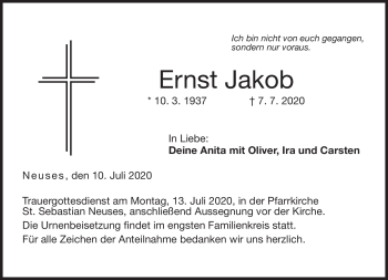 Traueranzeige von Ernst Jacob von Neue Presse Coburg
