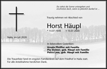 Traueranzeige von Horst Häupl von Frankenpost