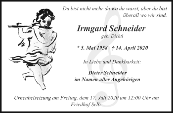 Traueranzeige von Irmgard Schneider von Frankenpost