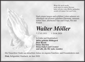 Traueranzeige von Walter Möller von Südthüringer Presse