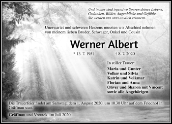 Traueranzeige von Werner Albert von Südthüringer Presse