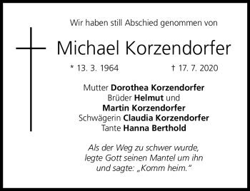 Traueranzeige von Michael Korzendorfer von Frankenpost
