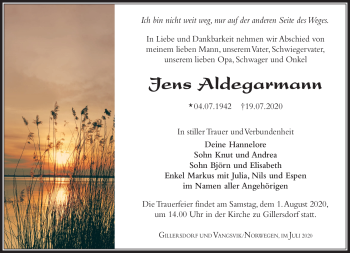 Traueranzeige von Jens Aldegarmann von Südthüringer Presse