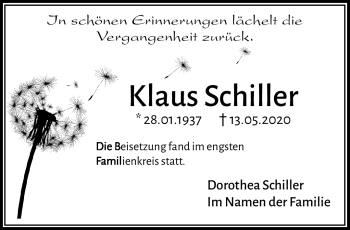 Traueranzeige von Klaus Schiller von Südthüringer Presse