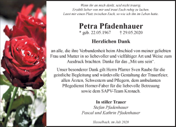 Traueranzeige von Petra Pfadenhauer von Neue Presse Coburg