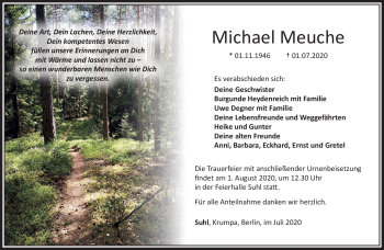 Traueranzeige von Michael Meuche von Südthüringer Presse
