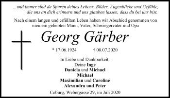 Traueranzeige von Georg Gärber von Neue Presse Coburg