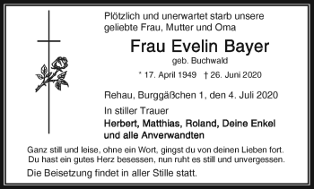 Traueranzeige von Evelin Bayer von Frankenpost