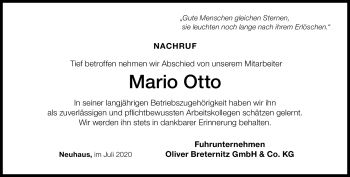 Traueranzeige von Otto Mario von Südthüringer Presse